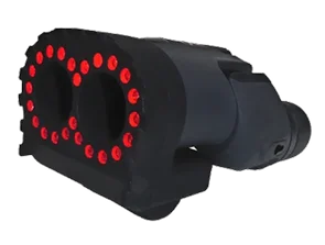 LUMINAR optical lens detector with red LEDs active